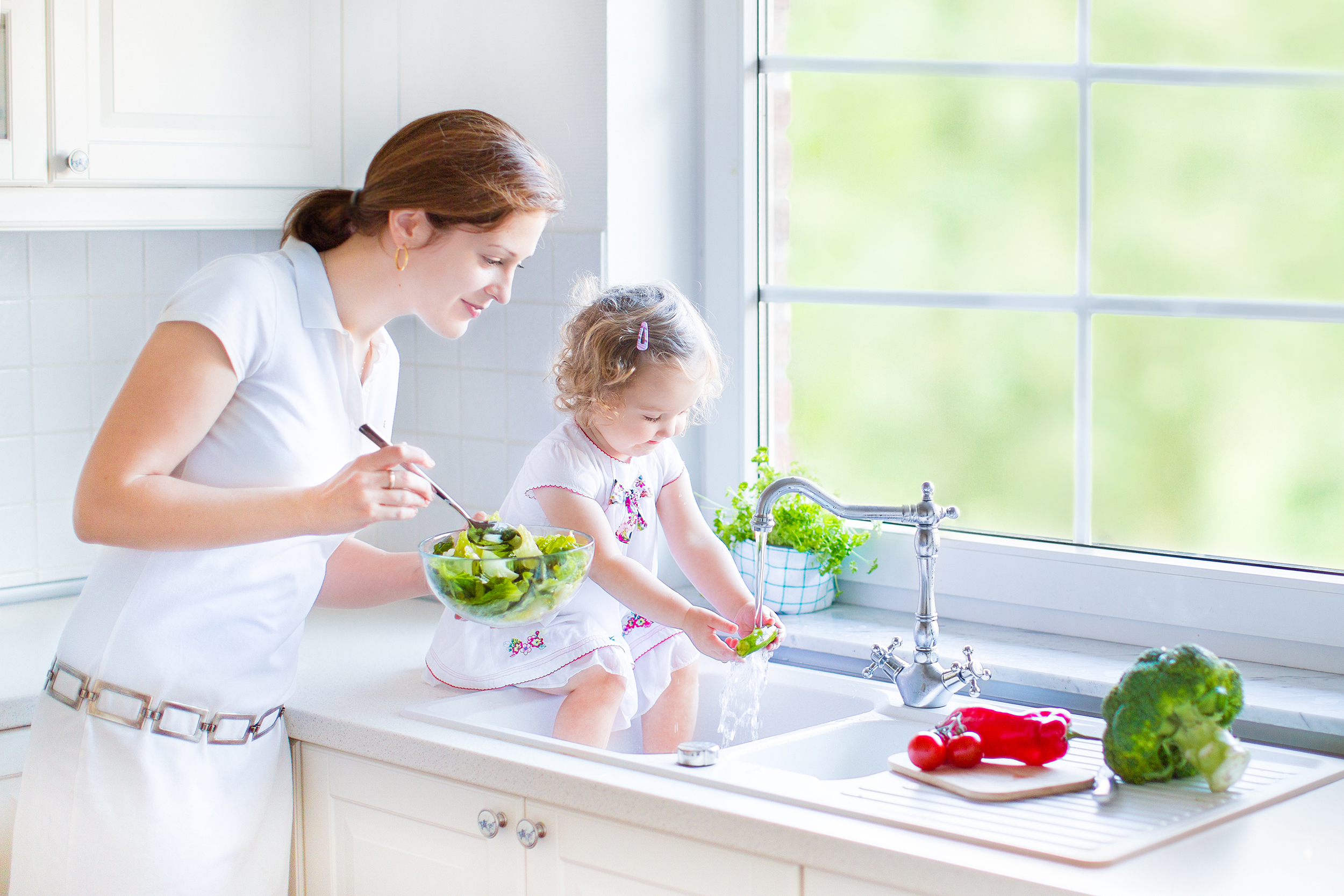 South Jersey family cooking with water in the kitchen